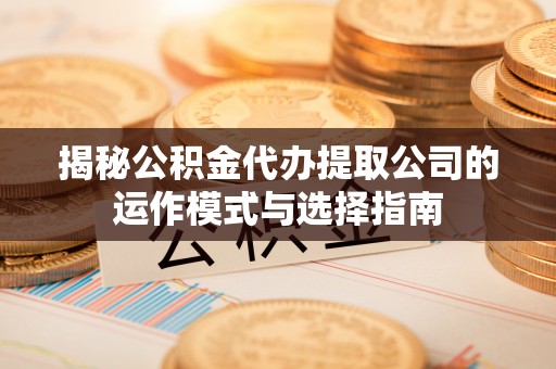 樟树揭秘公积金代办提取公司的运作模式与选择指南